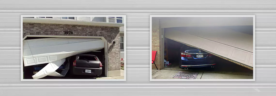 Repair Commercial Garage Door Got Hit By A Car in Markham, Ontario